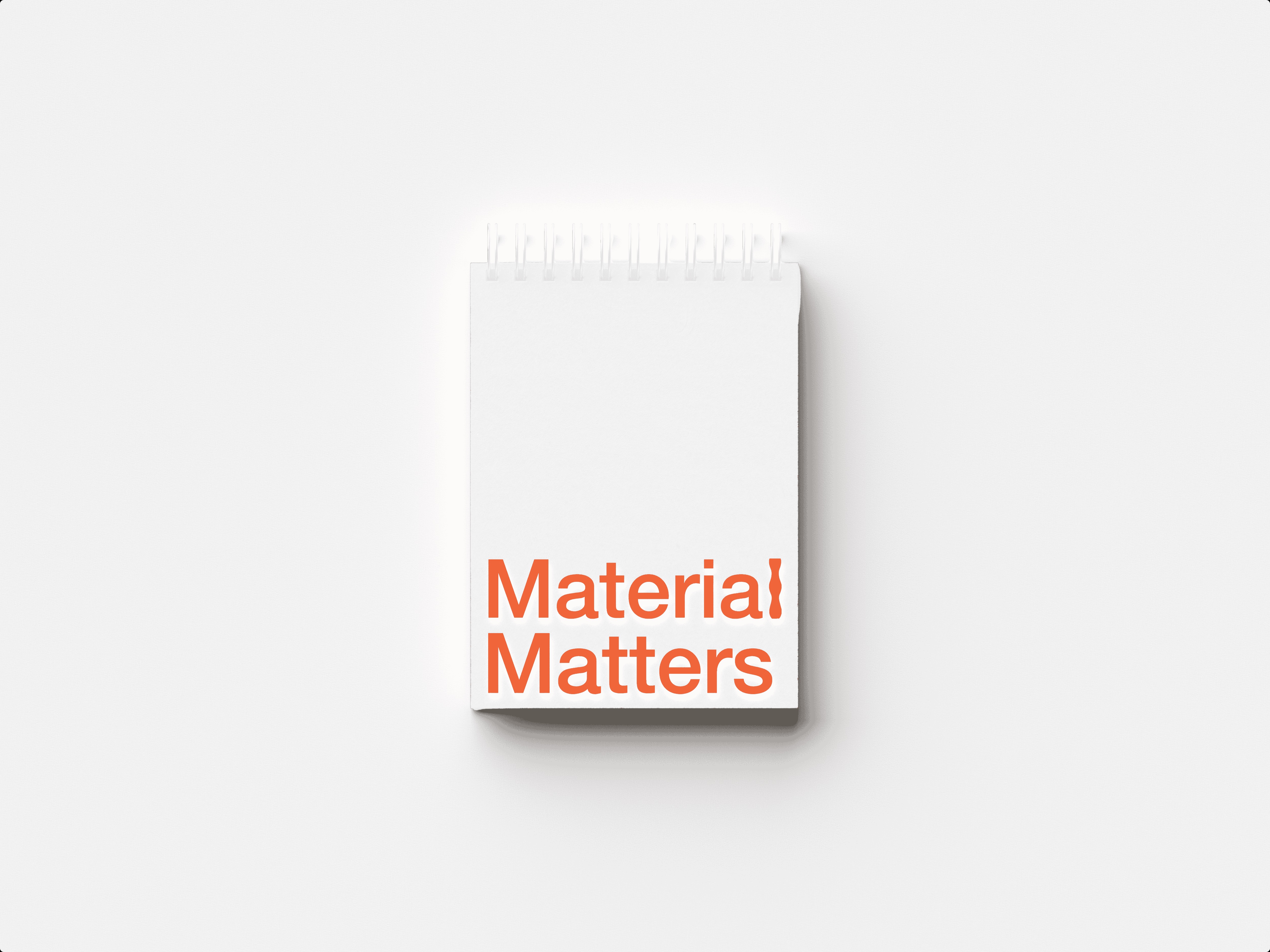 The Material Matters brochure, cover up.